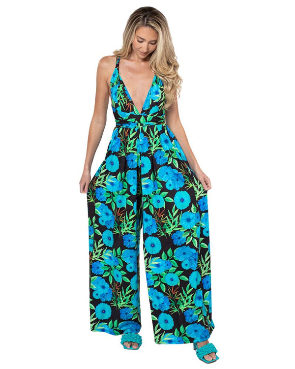 Convertible Wide Leg Jumpsuit