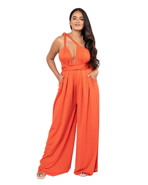 Convertible Wide Leg Jumpsuit