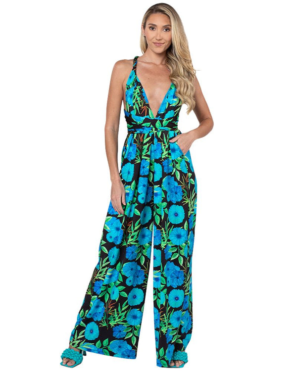 Convertible Wide Leg Jumpsuit
