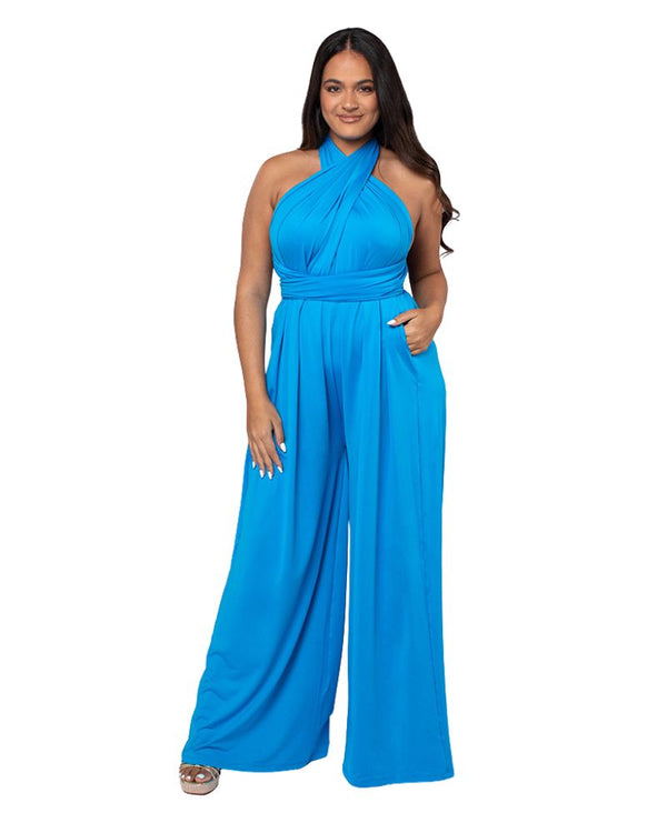 Convertible Wide Leg Jumpsuit