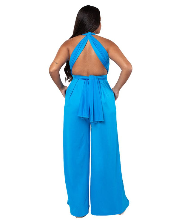 Convertible Wide Leg Jumpsuit