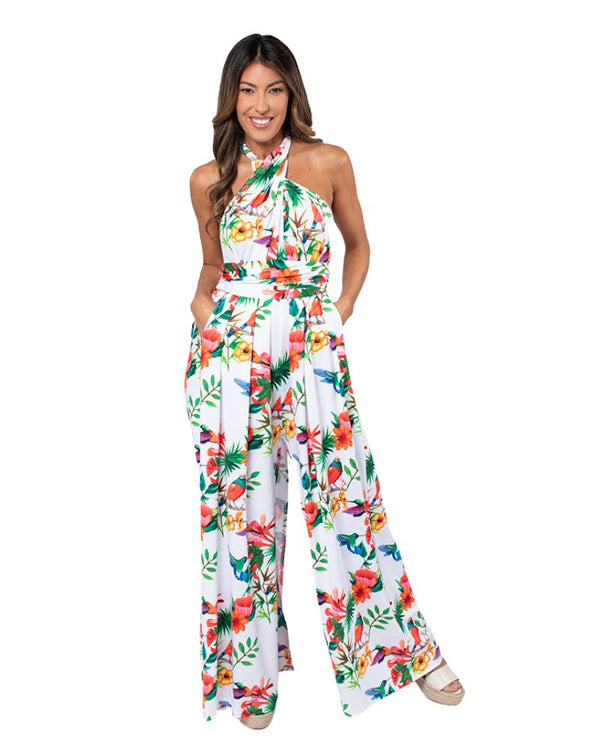 Convertible Wide Leg Jumpsuit