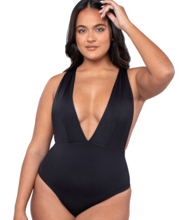 Adjustable Plunge One Piece Swimsuit
