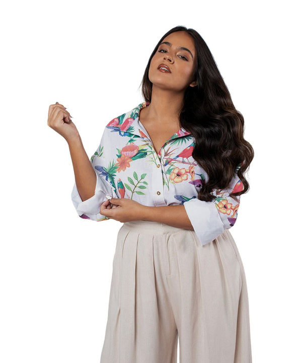 Relaxed Long Sleeve Linen Shirt