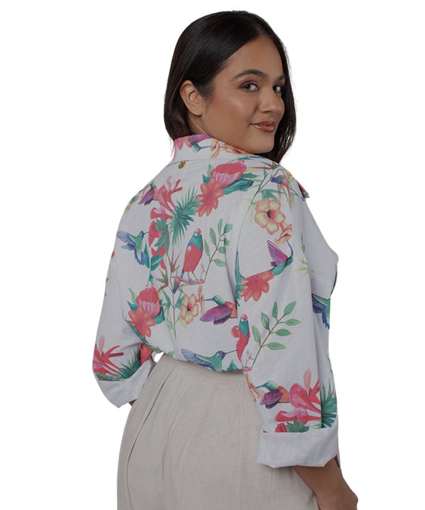 Relaxed Long Sleeve Linen Shirt