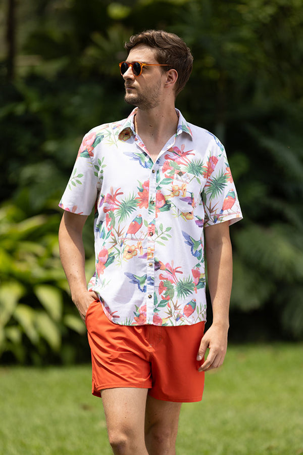 Short Sleeve Slim-Fit Linen Blend Shirt