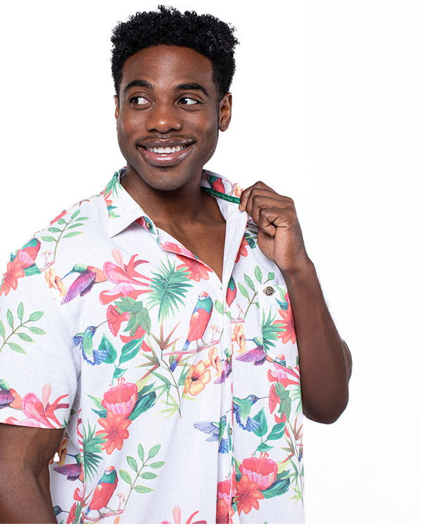 Short Sleeve Slim-Fit Linen Blend Shirt