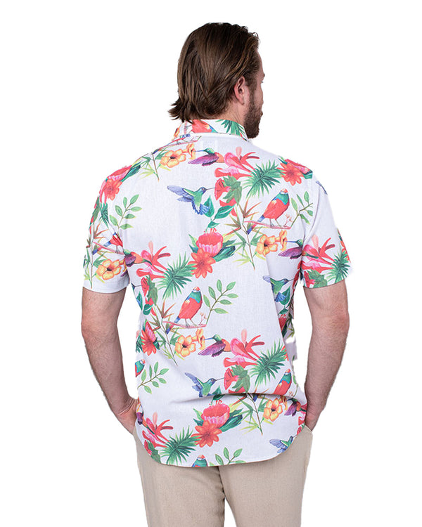 Short Sleeve Slim-Fit Linen Blend Shirt