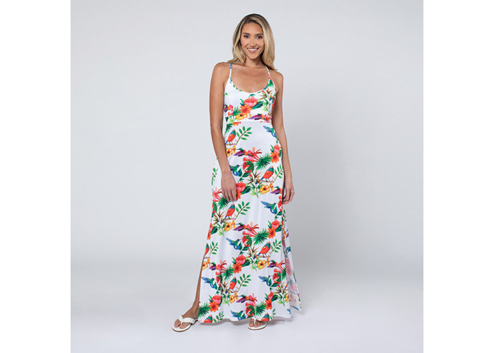 Tie Back Maxi Dress With Pockets